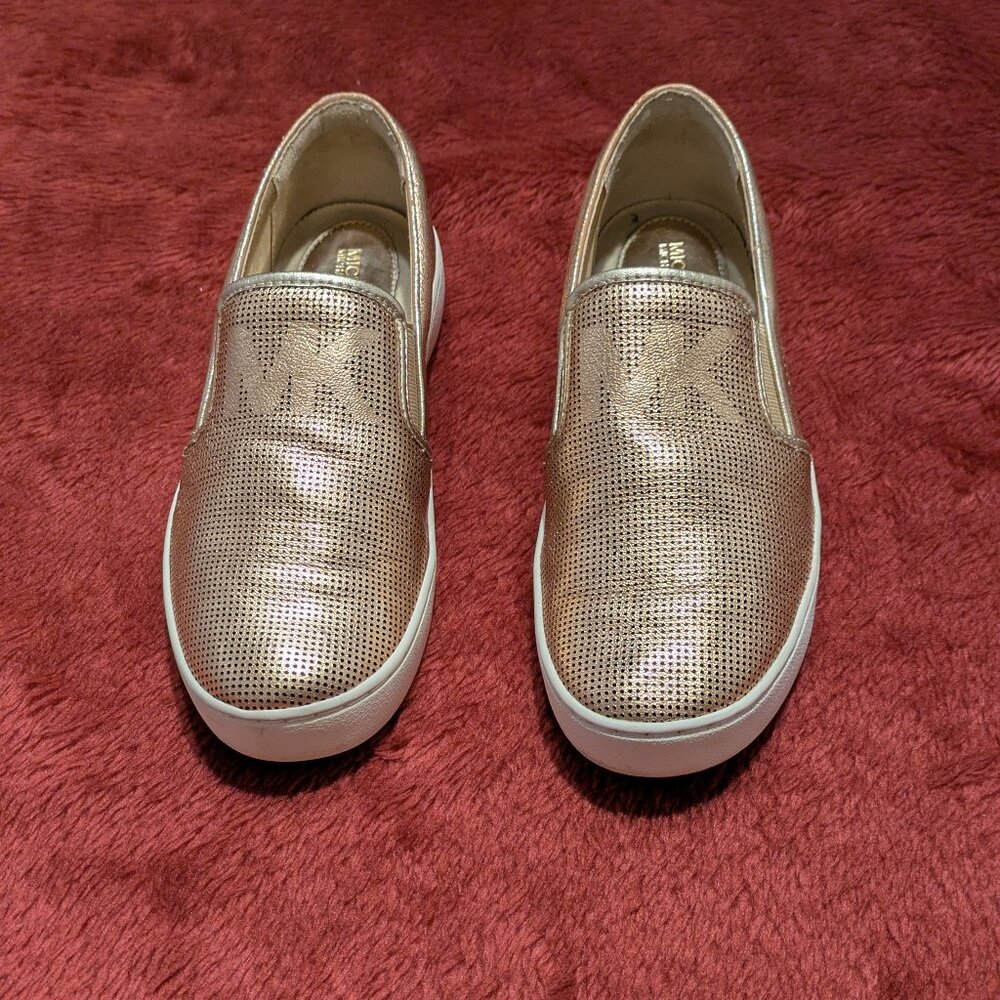 Michael Kors metallic leather blended gold slip on loafer/sneaker size 6M - Picture 6 of 7